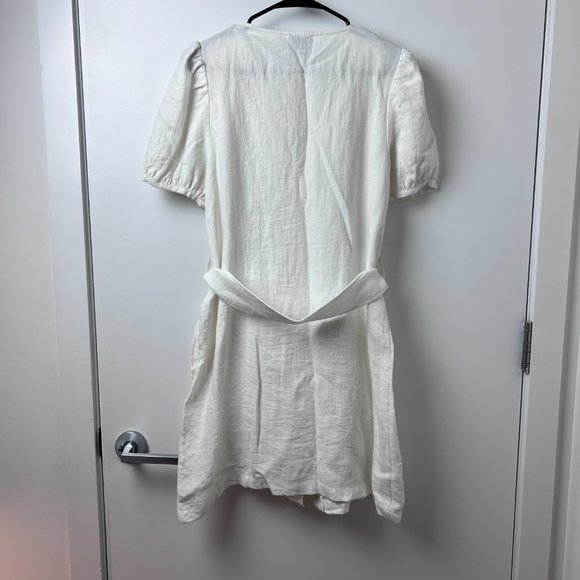 JOA Belted Button Front Linen Dress - Picture 3 of 9